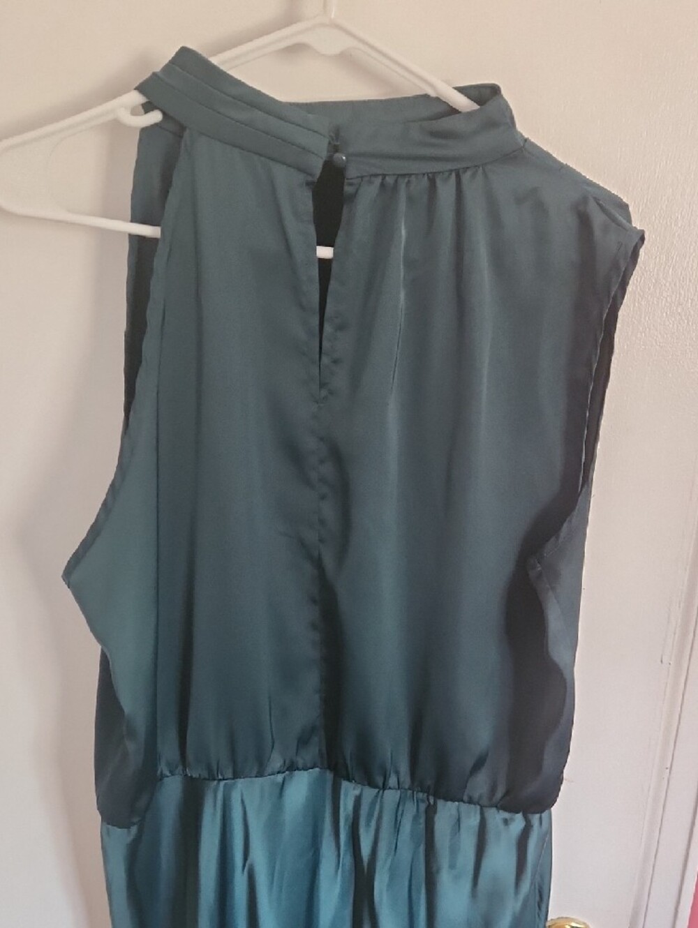 One-Shoulder Forest Green Maxi Dress - Picture 3 of 4